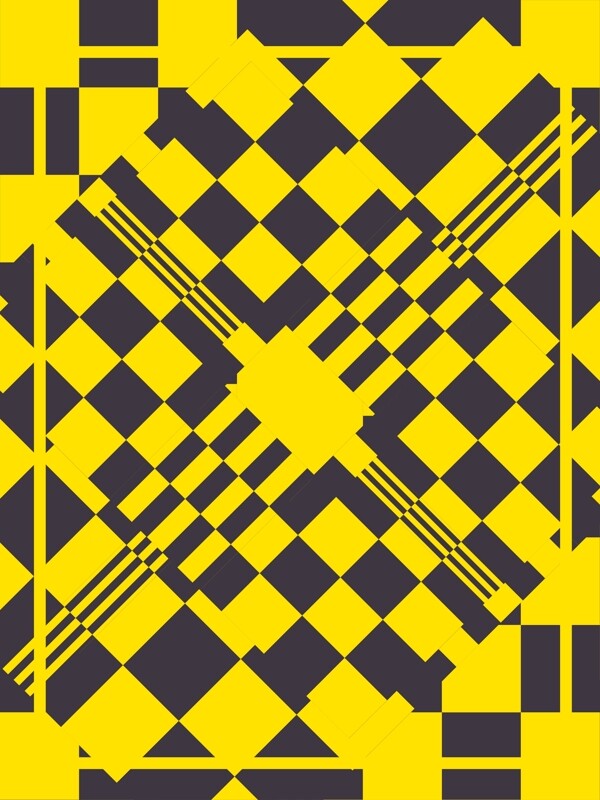 黑黄几何方形广告背景