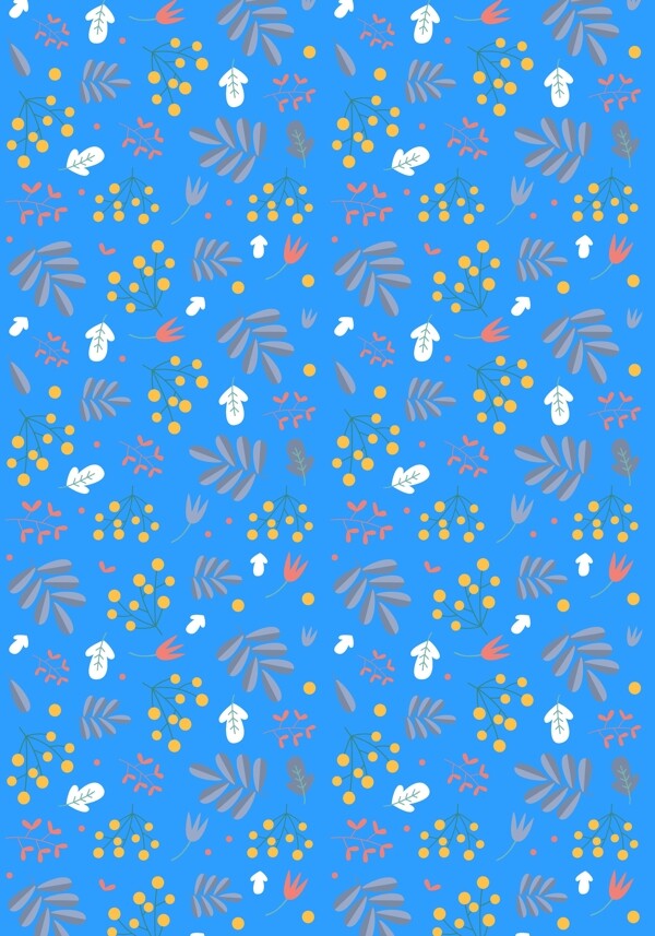 AI可编辑蓝色花朵花纹手机壳样机