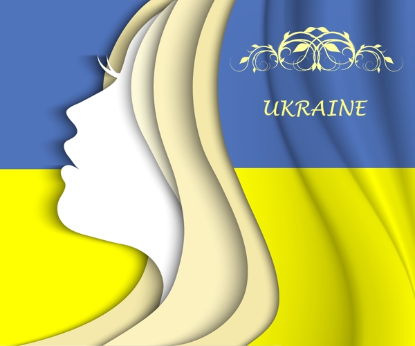 乌克兰女子侧脸矢量素材