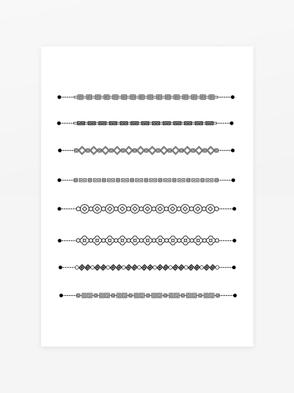 黑白中国风花纹回纹中式分割线