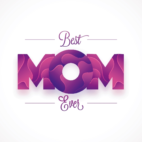 妈妈的文字设计具有创意的抽象效果精美的贺卡为母亲节的快乐庆祝