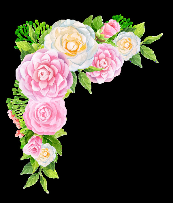 手绘粉色牡丹花卉PNG透明素材
