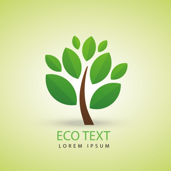 生态标识抽象树logo模板