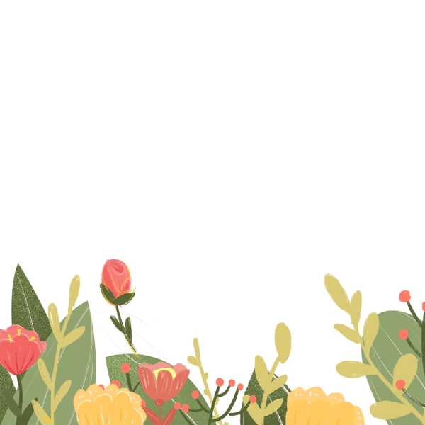 彩绘花草植物图案元素