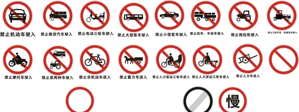 禁止各种车辆驶入