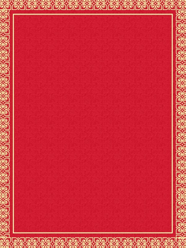 中式花纹边框背景红色纹理质感